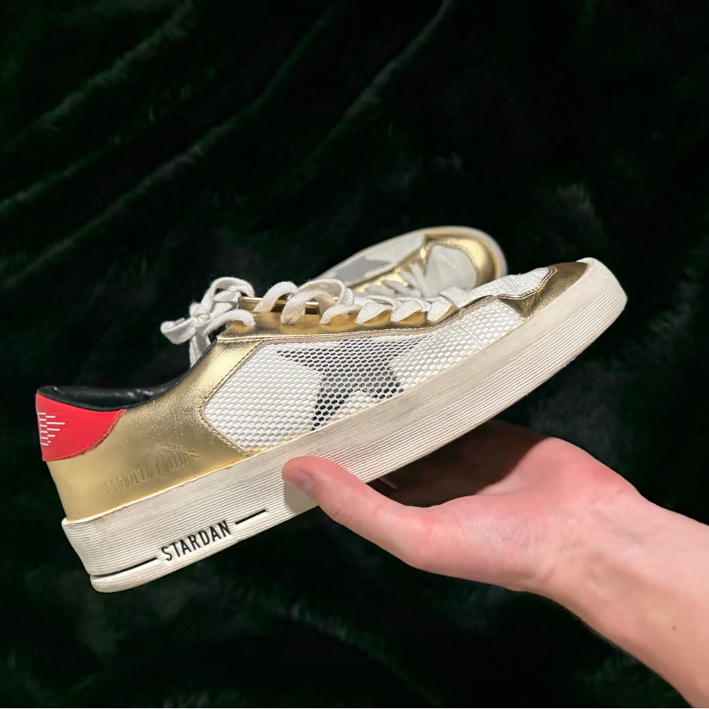 Golden Goose Women's Gold and Red Sneakers